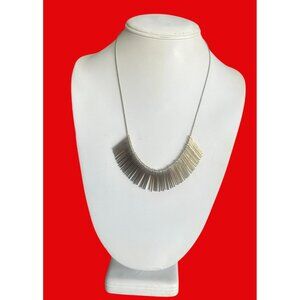 Vintage Gold-Tone Fringe Statement Necklace Starburst Lobster Clasp Closure Adju